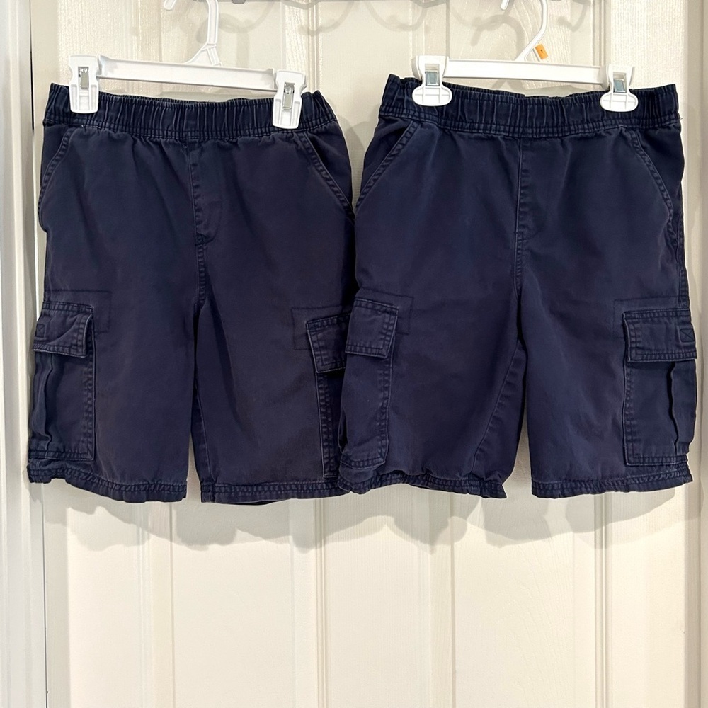 The Children's Place Boys Navy Blue Cargo Shorts Sz 10 Pull On Adjustable Waist